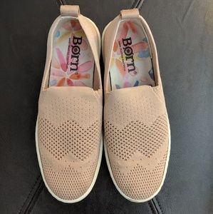 Born sun blush pink slip ons